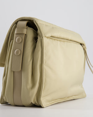 Prada Beige Padded Re- Nylon Bag with Silver Hardware