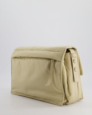 Prada Beige Padded Re- Nylon Bag with Silver Hardware