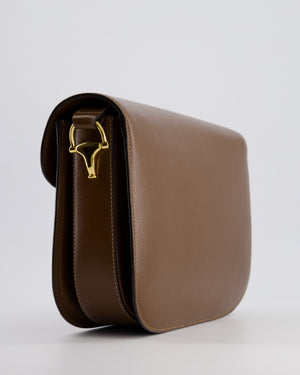 Gucci Brown Leather Horsebit 1955 Small Shoulder Bag with Gold Hardware