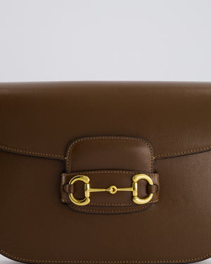 Gucci Brown Leather Horsebit 1955 Small Shoulder Bag with Gold Hardware