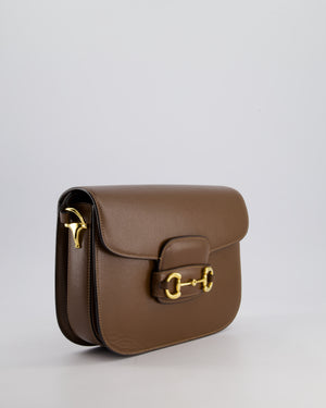 Gucci Brown Leather Horsebit 1955 Small Shoulder Bag with Gold Hardware