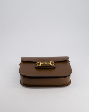 Gucci Brown Leather Horsebit 1955 Small Shoulder Bag with Gold Hardware