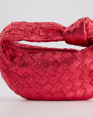 Bottega Veneta Metallic Cherry Red Mini Intrecciato Jodie Bag RRP £2150