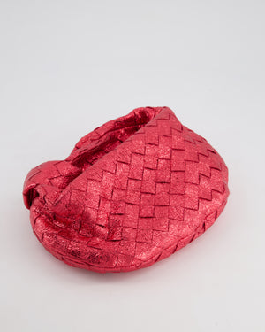 Bottega Veneta Metallic Cherry Red Mini Intrecciato Jodie Bag RRP £2150