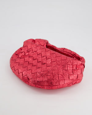 Bottega Veneta Metallic Cherry Red Mini Intrecciato Jodie Bag RRP £2150