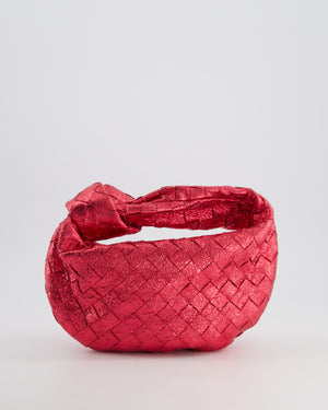 Bottega Veneta Metallic Cherry Red Mini Intrecciato Jodie Bag RRP £2150