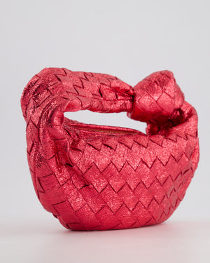 Bottega Veneta Metallic Cherry Red Mini Intrecciato Jodie Bag RRP £2150