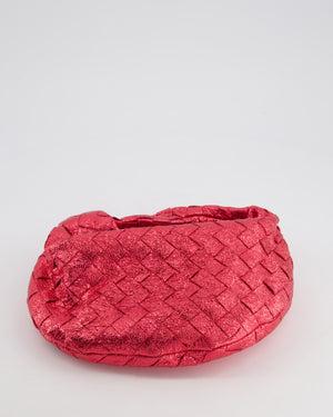 Bottega Veneta Metallic Cherry Red Mini Intrecciato Jodie Bag RRP £2150