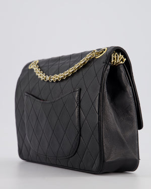 Chanel Vintage Black Medium Double Flap Bag in Lambskin Leather with 24K Gold Hardware 
Reissue Chain Detail