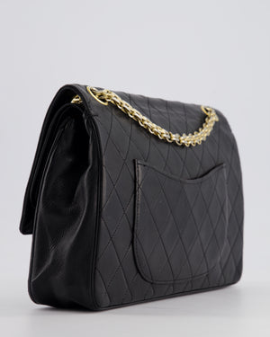 Chanel Vintage Black Medium Double Flap Bag in Lambskin Leather with 24K Gold Hardware 
Reissue Chain Detail