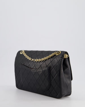 Chanel Vintage Black Medium Double Flap Bag in Lambskin Leather with 24K Gold Hardware 
Reissue Chain Detail