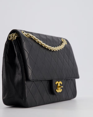 Chanel Vintage Black Medium Double Flap Bag in Lambskin Leather with 24K Gold Hardware 
Reissue Chain Detail