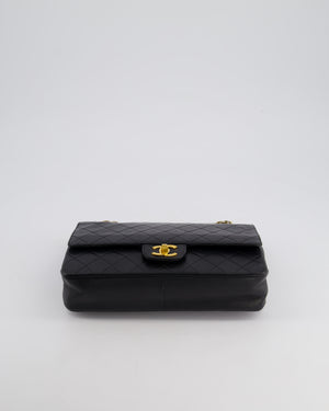 Chanel Vintage Black Medium Double Flap Bag in Lambskin Leather with 24K Gold Hardware 
Reissue Chain Detail