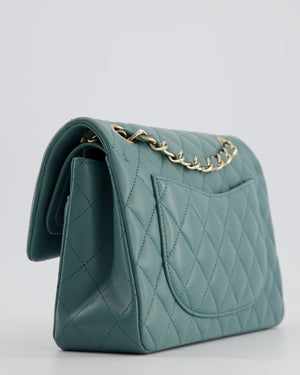 *HOT* Chanel Duck Egg Blue Small Double Flap Bag in Lambskin Leather with Champagne Gold Hardware