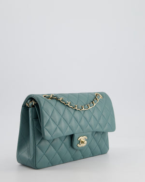 *HOT* Chanel Duck Egg Blue Small Double Flap Bag in Lambskin Leather with Champagne Gold Hardware