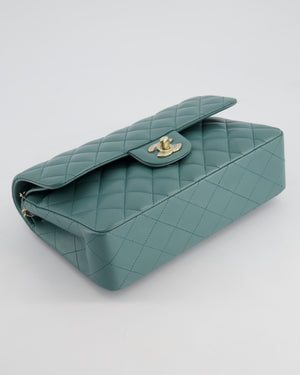 *HOT* Chanel Duck Egg Blue Small Double Flap Bag in Lambskin Leather with Champagne Gold Hardware