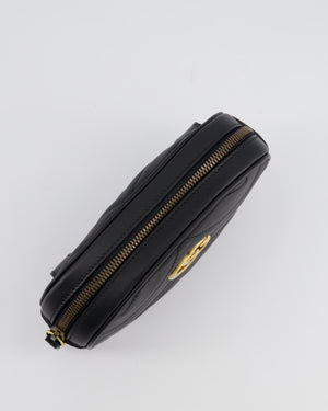 Gucci Black GG Marmont Matelassé Belt Bag with Gold Hardware