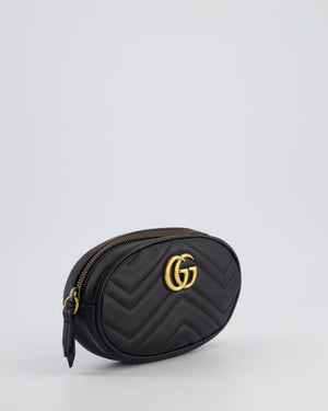 Gucci Black GG Marmont Matelassé Belt Bag with Gold Hardware