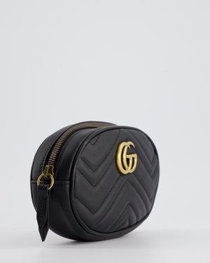 Gucci Black GG Marmont Matelassé Belt Bag with Gold Hardware