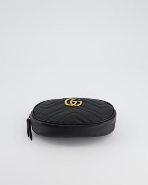 Gucci Black GG Marmont Matelassé Belt Bag with Gold Hardware