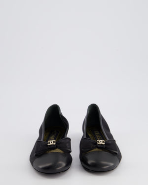 *HOT* Chanel Black Ballerina Shoes in Mesh 
Leather with Crystal CC Logo Size EU 35