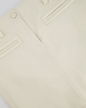 Tom Ford Cream Mini Skirt With Leather Belt Trim Size FR 36 (UK 6)