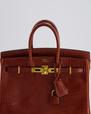 *HOT* Hermès Birkin 25cm Bag Retourne in Etrusque Niloticus Lizard Leather with Gold Hardware