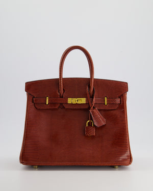 *HOT* Hermès Birkin 25cm Bag Retourne in Etrusque Niloticus Lizard Leather with Gold Hardware