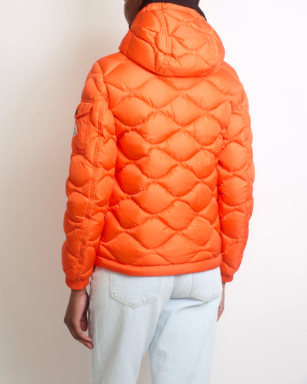 Moncler Orange Goose Down Puffer Coat Size 0 (UK 8)