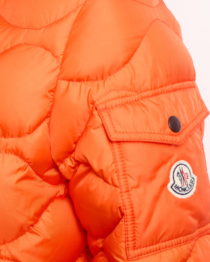 Moncler Orange Goose Down Puffer Coat Size 0 (UK 8)