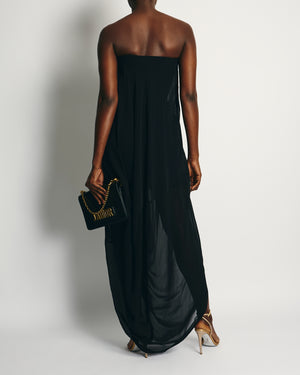 Jacquemus Black 
La Riviera
 Sheer Strapless Midi Dress with Tie Detail FR 36 (UK 8)