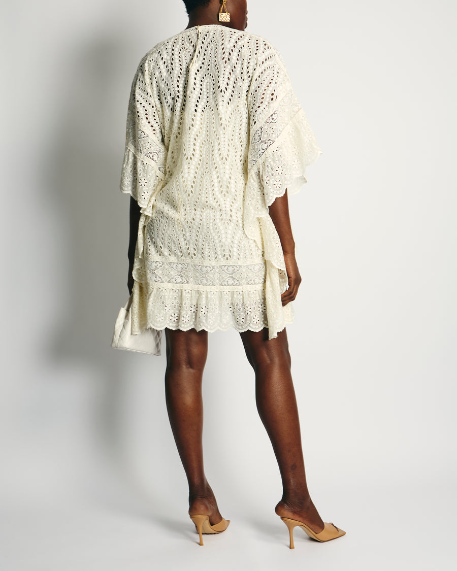 Valentino White Macrame Lace Poncho Dress Size IT 38 (UK 6)