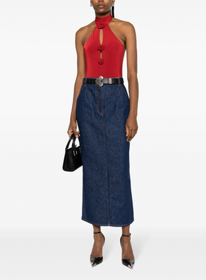 Magda Butrym Blue Denim High-Waisted Maxi Skirt Size FR 36 (UK 8) RRP £500