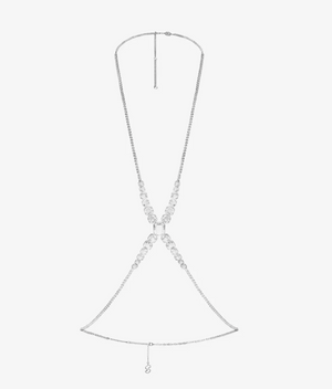 Swarovski X SKIMS Crystal Rhodium-Plated Body Chain RRP £900