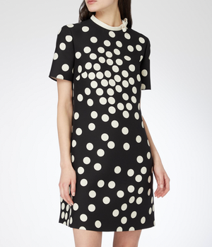 Valentino Black and White Silk Polka Dot Short-Sleeve Mini Dress with Collar Detail Size IT 40 (UK 8) RRP £2,500