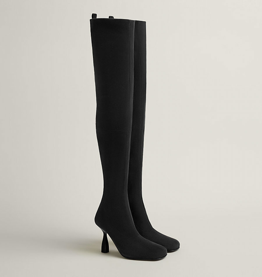 Hermès Black Suede Hurricane Thigh-High Boots Size EU 41 RRP £2,250