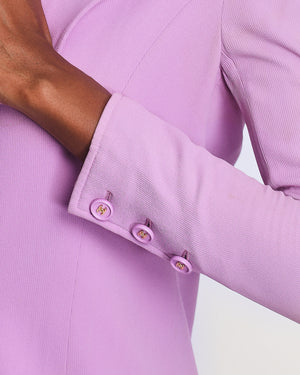 Chanel Vintage 97P Lilac Longline Blazer with CC Button Detail Size FR 38( UK 10)