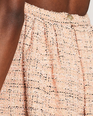 *HOT* Chanel Peach Tweed Belted Mini Dress with CC Buttons FR 34 (UK 4- 6)