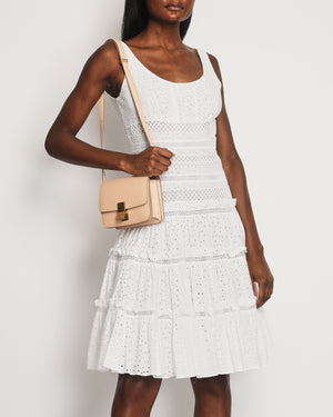 Oscar De La Renta White Crochet Sleeveless Dress US 6 (UK 10)