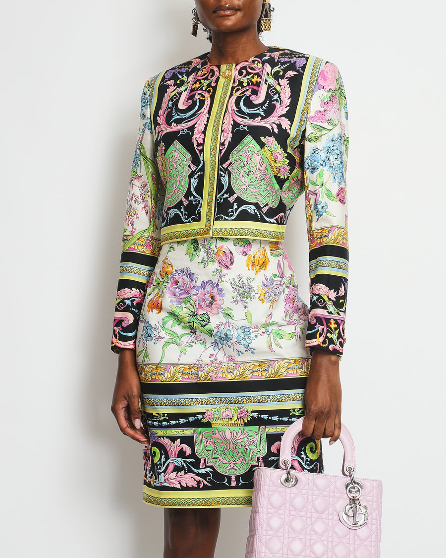 Istante by Versace Printed Two Piece Jacket and Skirt Set IT 44 (UK 12)