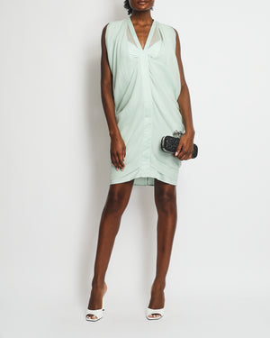 Balenciaga Pastel Green V-Neck Midi Dress FR 38 (UK 10)