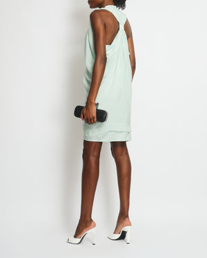 Balenciaga Pastel Green V-Neck Midi Dress FR 38 (UK 10)