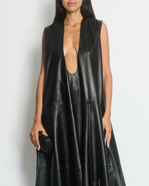 Louis Vuitton Black Leather Maxi Dress Size FR 36 (UK 8)