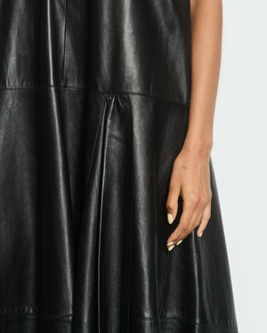 Louis Vuitton Black Leather Maxi Dress Size FR 36 (UK 8)