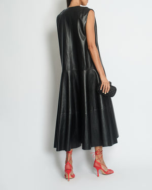 Louis Vuitton Black Leather Maxi Dress Size FR 36 (UK 8)