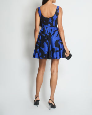 Alexander McQueen Blue and Black Graffiti Printed Sleeveless Mini Dress Size IT 36 (UK 4)