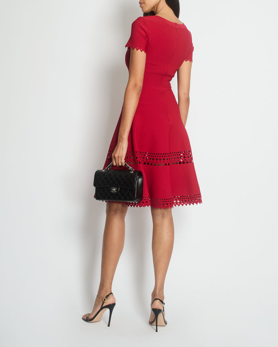 Alaïa Red Sleeveless Skater Dress Size FR 36 (UK 8)