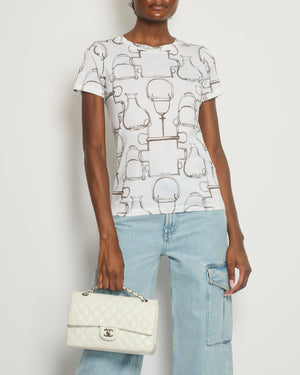 Hermès White Saddle Printed T-Shirt Size FR 38 (UK 10)