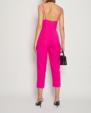 Rasario Fuchsia Pink Cropped Jumpsuit UK 10