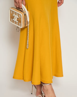 Gabriela Hearst Mustard Yellow Ribbed Maxi Dress FR 36 (UK 8)